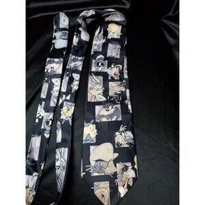 LONNEY TUNES MANIA Men's Vtg Tie Classic Polyester Cartoon Print Size 57 in.